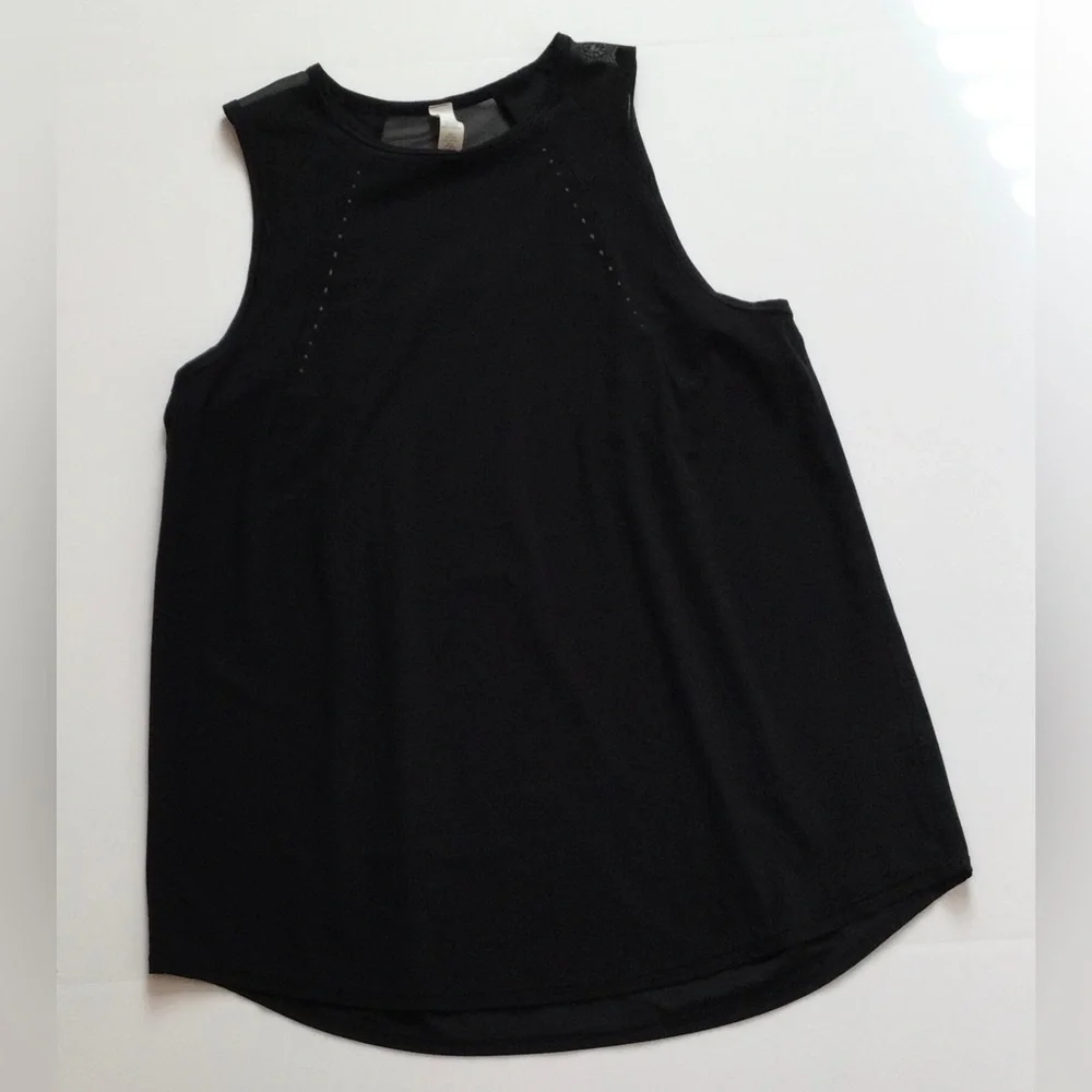 Lululemon Womens Size 4 Black Sculpt Sleeveless Athletic Tank w/Reflective Dots